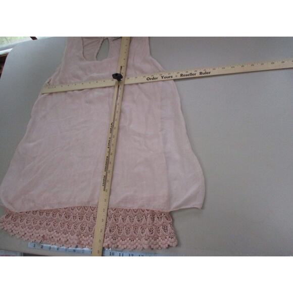 Elena Baldi Silk Top Women Small Crochet Lace Lagenlook Coquette Romantic Pastel - Picture 9 of 16
